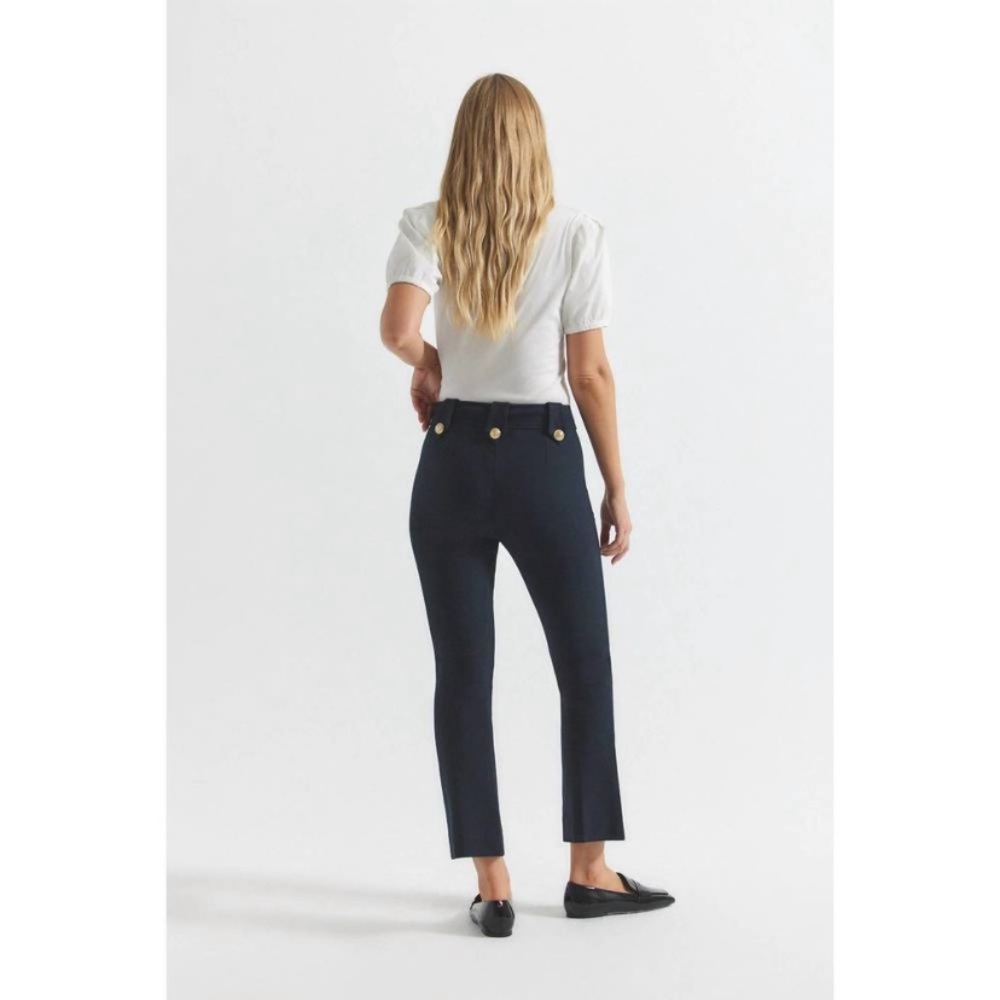 NEW DEREK LAM 10 CROSBY robertson crop flare trouser in midnight - Picture 3 of 3